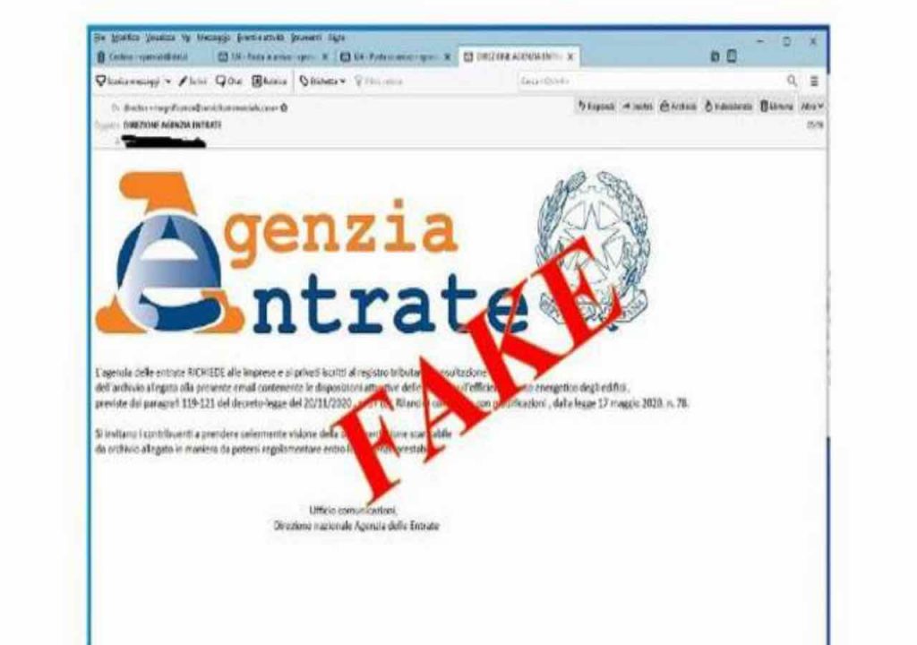 Falsa mail agenzia delle entrate