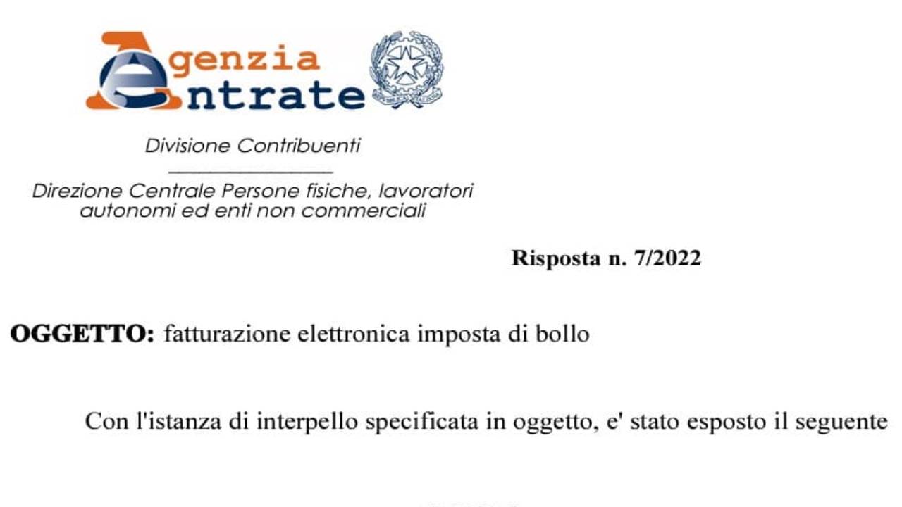 tassa fatturazione elettronica