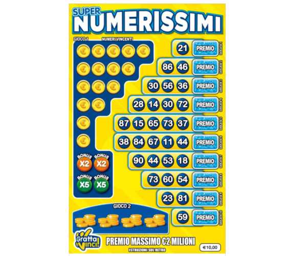 Super numerissimi gratta e vinci