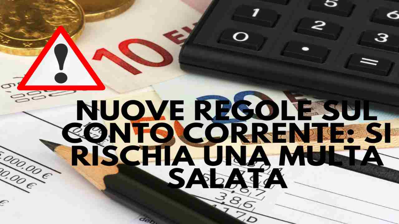 conto corrente rischio multa