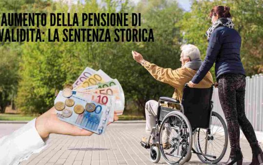 aumento pensione di invalidità