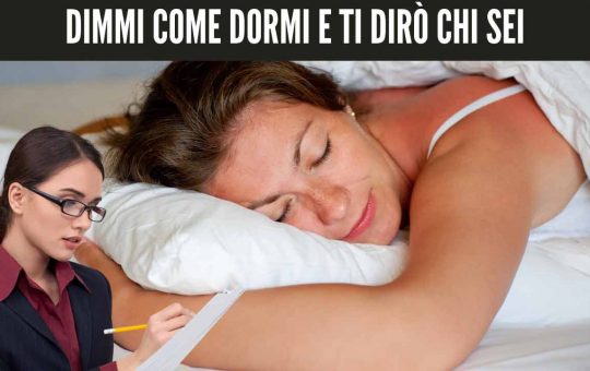 posizioni per dormire e personalità